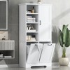 JANSNO Bathroom Storage Cabinet with Doors, Drawers & Adjustable Shelf, Freestanding Tilt-Out Laundry Hamper Organizer - 3 of 4