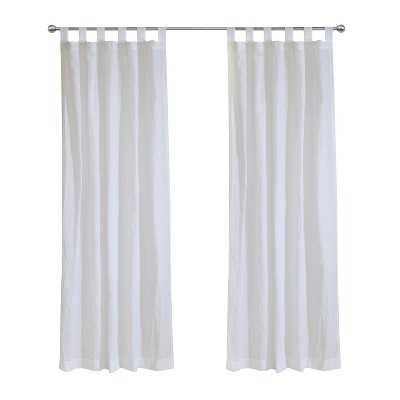 Habitat 85% Polyester 15% Cotton Crushed Sheer Crinkle Textured Solid Rod Pocket Curtain Panel White
