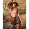Crossbody Bags for Women,Small Saddle Purse and Boho Cross Body Handbags,Vegan Leather, Brown - 3 of 4