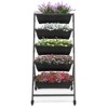 Slickblue 5-Tier Vertical Garden Bed, Mobile Planter Stand, Elevated Ladder Design, Outdoor Indoor, Black, 51.2in - 2 of 4