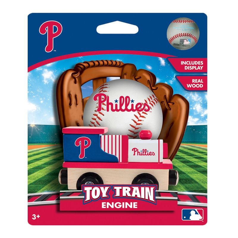 MasterPieces Officially Licensed MLB Philadelphia Phillies Wooden Toy Train Engine For Kids, 3 of 6