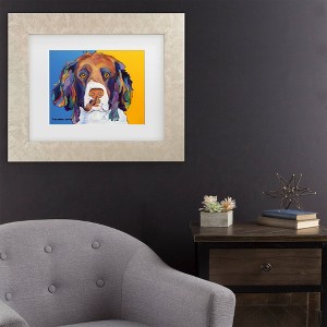 Trademark Fine Art Pat Saunders-White Snuggles Portrait Matted Framed Art Black - 1 of 4