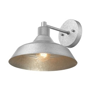 Globe Electric Sutton Galvanized Metal Outdoor Indoor Textured Wall Sconce - 1 of 4