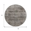 Taupe And Ivory Striped Washable Indoor Outdoor Area Rug - 3 of 4