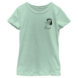 Girl's Lilo & Stitch Black and White Sketch Lilo T-Shirt - 1 of 4