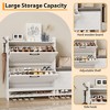 Shoe Cabinet with Bench and 2 Flip Drawers, Freestanding Shoe Organizer with Double Layer Metal Legs - 4 of 4