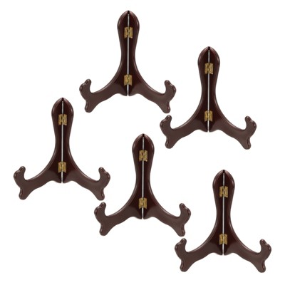 Unique Bargains Imitation Wood Adjustable Folding Picture Frame Display Stand 5 Pcs