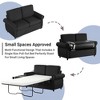 57.9" Linen Pull Out Loveseat Sofa Bed with Twin Size Memory Mattress and Two USB Ports - 4 of 4