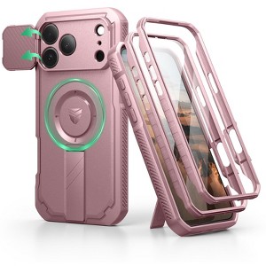 Dexnor for iPhone 17 Pro Max Case, [2 Front Frame & Built-in Flip Camera Cover & Kickstand] - 1 of 3