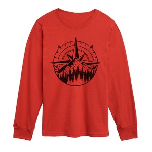 Boys' - Instant Message - Compass Nature Scene Long Sleeve Graphic T-Shirt - 1 of 4