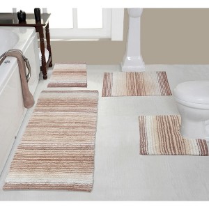 Gradiation Rug Collection Cotton Tufted Set of 4 Bath Rug Set - Home Weavers - 1 of 4