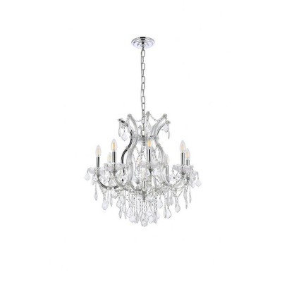 Maria Theresa 26" Chrome Chandelier with Clear Crystal