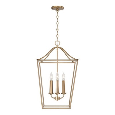 Matte Brass 4-Light Open-Air Chandelier with Tapered Silhouette