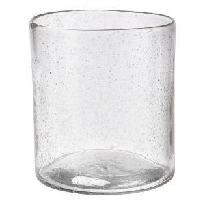 tagltd Headlands Hurricane Vase Clear Glass with White Wave Pillar Candle Holder Small Size 8.0L x 8.0W x 8.6H inches - 1 of 2