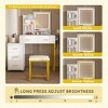 AENKYO White Vanity Desk with Adjustable LED Mirror, Outlet & Metal Chair, Makeup Table with 5 Drawers for Bedroom, 3 Lighting Modes Dressing Table - 2 of 4