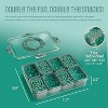 LunaLulinlk 8-compartment tray with lid, portable snack tray with handles and plates, green - 3 of 4