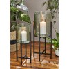 tagltd Recycled Glass Hurricane Pillar Candle Holder with Stand Small, 8.0L x 8.0W x 19H inches, Decorative Use Only - image 2 of 2