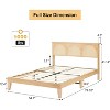 Wooden Platform Bed Frame with Curved Rattan Headboard, Built-In LED Lighting, Sturdy Wooden Legs, No Box Spring Required, Easy Assembly - 2 of 4