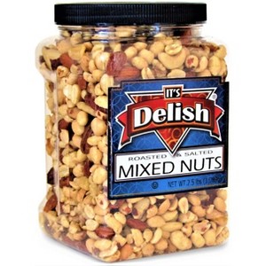 Roasted Salted Mixed Nuts with Peanuts by It's Delish, 2.5 LBS Jumbo Container - 1 of 4