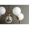 Mitzi Havana 5 - Light Chandelier in  Aged Brass Opal Glossy Shade - 2 of 4