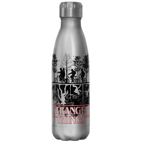 Stranger Things Upside Down Silhouettes Stainless Steel Water Bottle -  Stainless Steel - 17 oz.