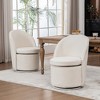 YOUNIKE Swivel Accent Chair 21" Wide Round Barrel Chair Modern Upholstered Living Room Chair Makeup Chair for Bedroom, Boucle Fabric - 2 of 4