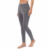 Women's High - Waisted Denim - Look Leggings with Faux Pockets and Contrast Stitching - 4 of 4