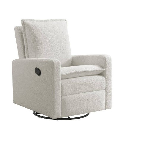 Oxford Baby Uptown Nursery Swivel Glider Recliner Chair Boucle White