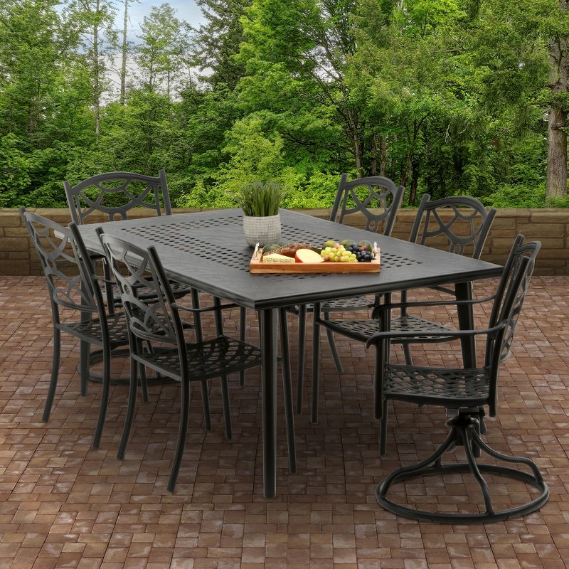 Darby Rectangular Aluminum Stamp Patio Dining Table - National Tree Company, 2 of 5