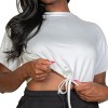 Slickblue Women's Slim Fit Drawstring Crop Top - Short Sleeve Casual Summer Tee - 5 Colors, Size S-L - 4 of 4