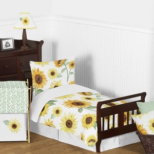 Sweet Jojo Designs Girl Toddler Bedding Set Sunflower Yellow and Green 5pc - 1 of 4