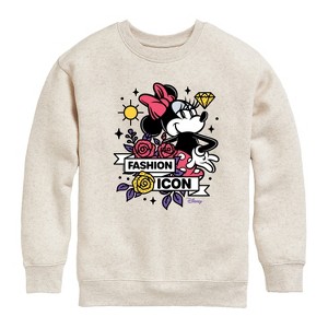 Boys' - Disney - Minnie Mouse is a Fashion Icon Graphic Long Sleeve Fleece Sweatshirt - 1 of 4