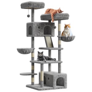 Large Cat Tree for Big Cats, Multi-Level Cat Tower for Indoor Cats, Scratching Post,Condo,Platforms,Cat Tunnel,Hammock,Feeding Station,Pet Play House - 1 of 4