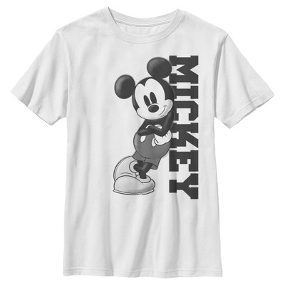 Boy's Disney Mickey Lean T-shirt - White - Medium : Target