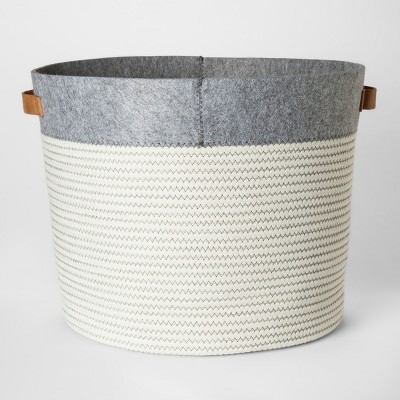 grey toy storage basket