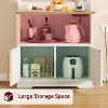 Microwave Stand Cabinet - Farmhouse Bakers Rack with Power Outlet, Thickened Counter, Freestanding Kitchen Rack, Large Storage, Easy Assembly - 4 of 4