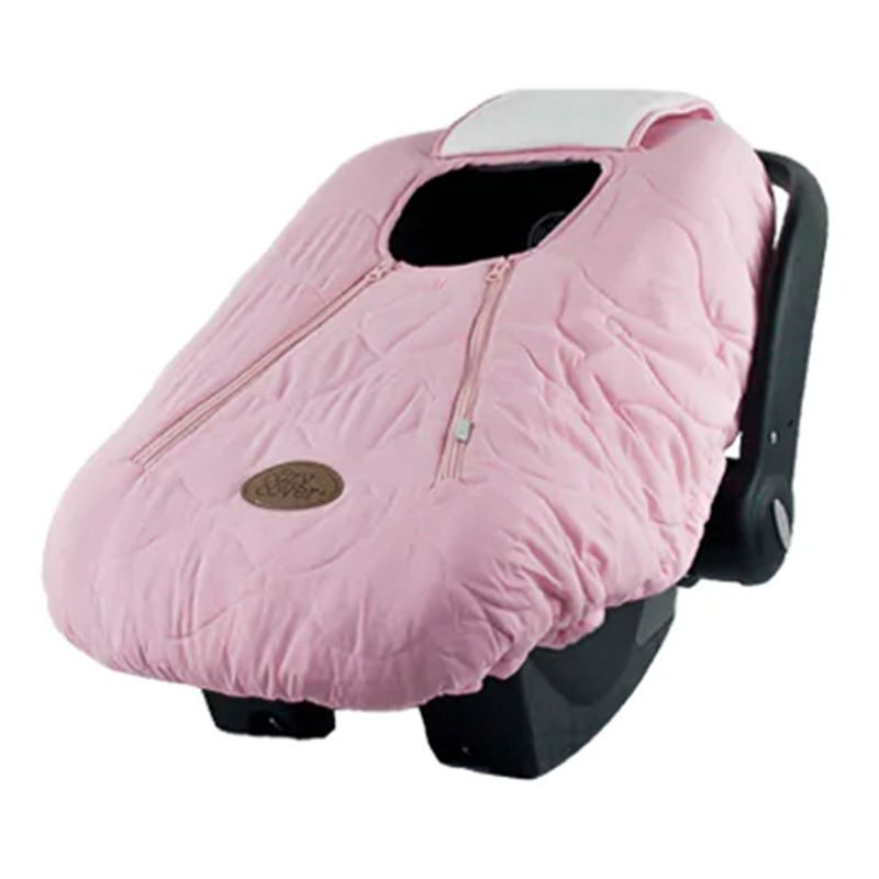 CozyBaby Cozy Cover Quilted Infant Car Seat Insulating Cover w/Dual Zippers, Face Shield, & Elastic Edge for Travel During Winter Months, Light Pink, 2 of 7