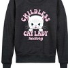 Women's - Instant Message - Childless Cat Lady Society Lightweight French Terry Wide Neck Long Sleeve Shirt - 2 of 4
