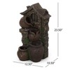 NAYSAYE Fountain Four Tier Stacked Jar Design with Cascading Water for Garden Patio Outdoor, Brown and Gray, 10.5"*23.5"*16.84" - 3 of 4