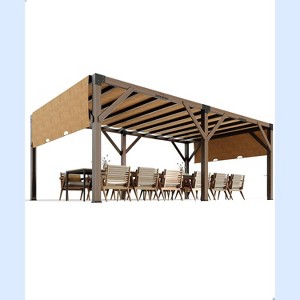 12 X 20 FT Wood Pergola, Retractable Shade Canopy, Outdoor Wood Pergola with Canopy, for Deck, Garden, Backyard - 1 of 4
