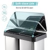 Dual Trash Can, 2 Compartments Garbage Can, Stainless Steel Trash Can, No Removable Inner Bucket, 2 x 9.5 Gallon Wastebin for Kitchen, Home Office - 4 of 4