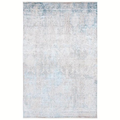 Dream Drm418 Power Loomed Viscose-polyester Blend Area Rug - Grey/blue ...