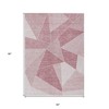Blush Pink And Ivory Geometric Washable Indoor Outdoor Area Rug - 3 of 4