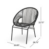 Set of 2 Woven Rattan Outdoor Lounge Chair with Rust Resistant Iron Frame, Modern Patio Chairs-3irtyhousy - 4 of 4