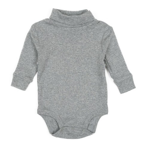 Leveret Baby Turtleneck Bodysuit Cotton Light Gray 24 Month : Target