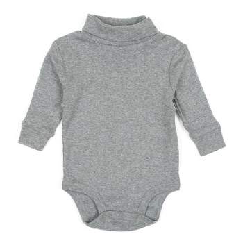 Leveret Baby Turtleneck Bodysuit Cotton Light Gray 6 Month