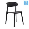 Flash Furniture Dover Set of 2 Indoor-Outdoor Stacking Patio Chairs with Curved Backrests, Commercial All-Weather Resin Chairs - 2 of 4