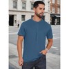 INSPIRE CHIC Men's Henley Shirt Breathable Short Sleeve Button Down T-Shirts - 4 of 4