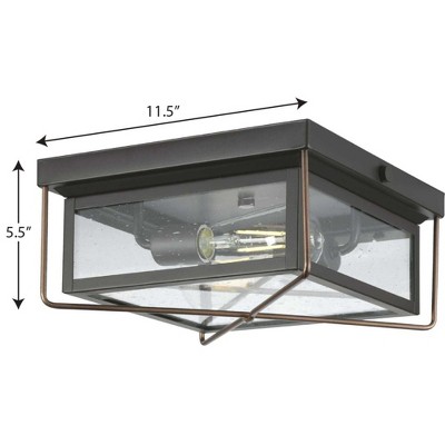 Barlowe Stainless Steel 2-Light Farmhouse Flush Mount Ceiling Light