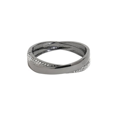 SOHI Women's Dark Silver Twisted Bracelet